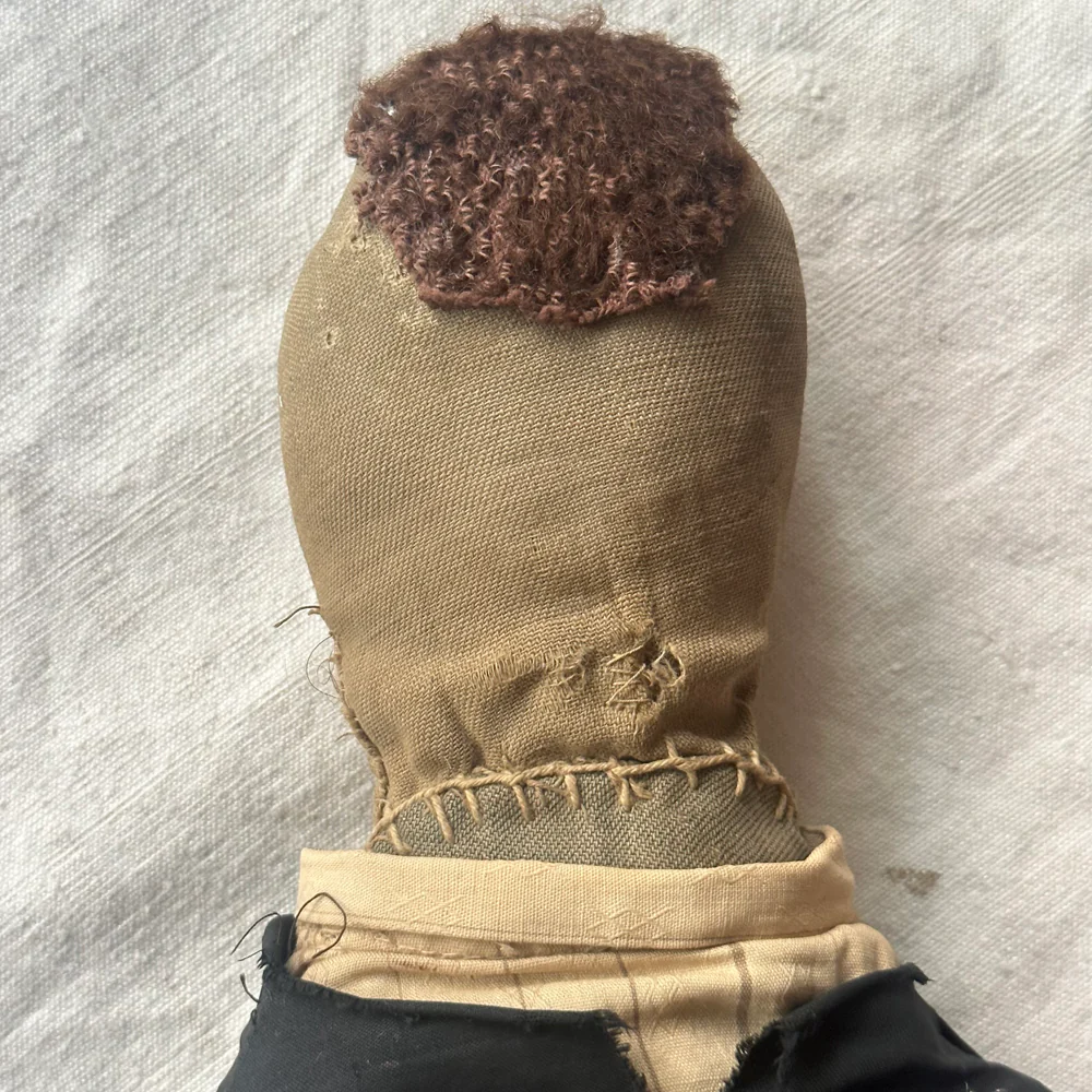 19th-century Male Doll with Embroidered Face - Image 2