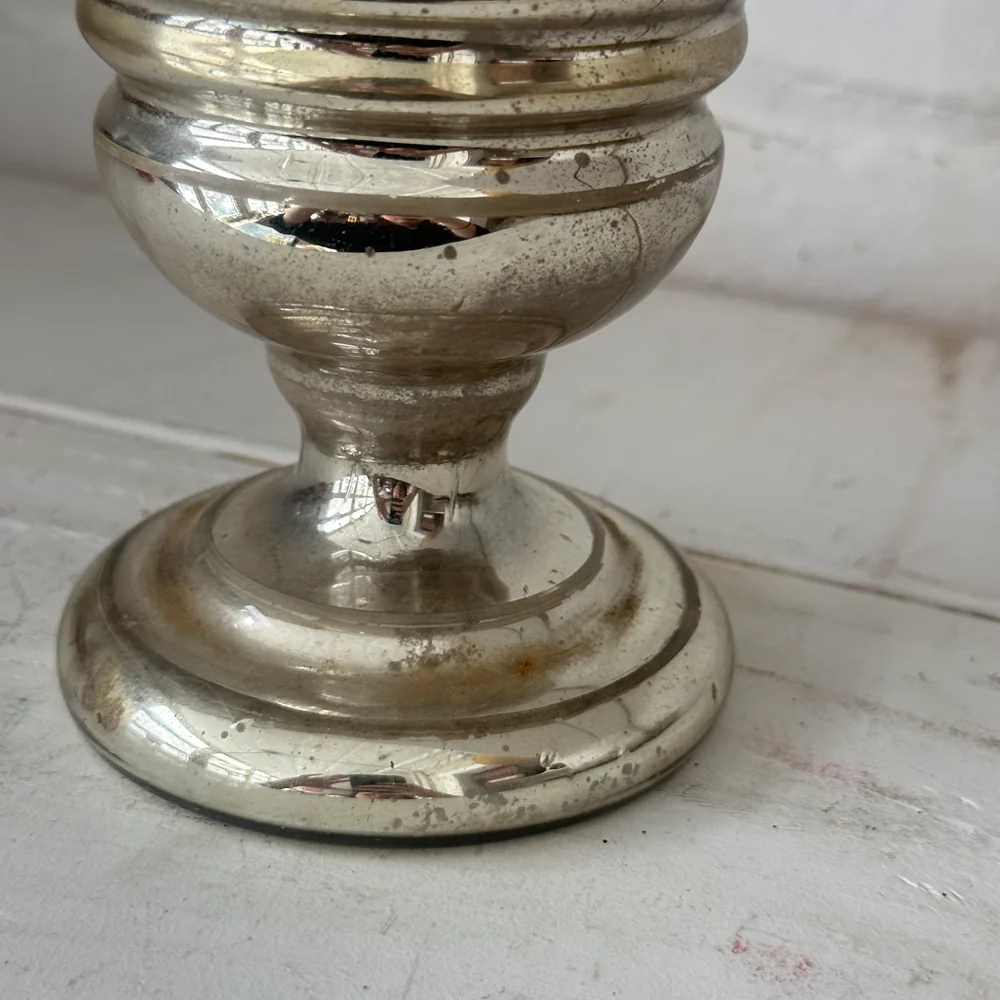 19th-century Mercury Glass Candle Holder (M-08) - Image 4