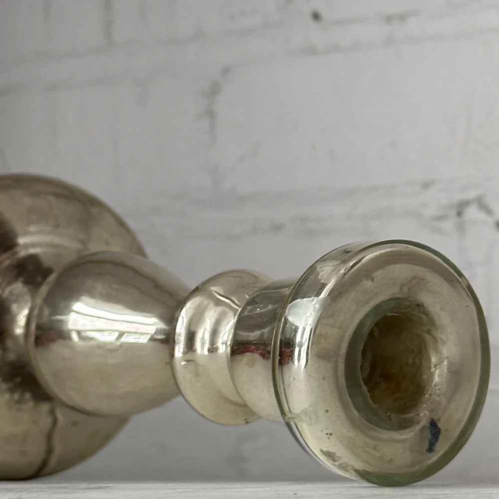 19th-century Mercury Glass Candle Holder (M-10) - Image 2