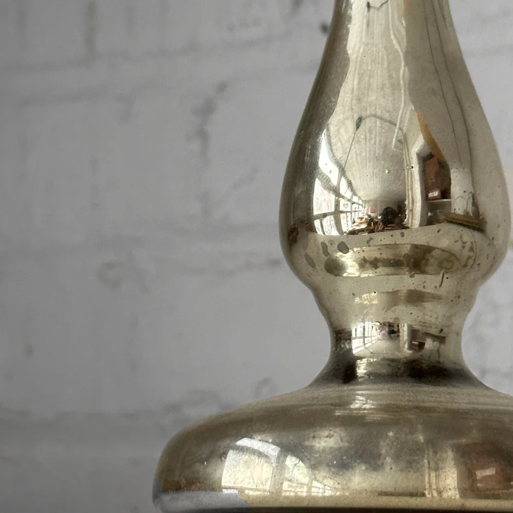 19th-century Mercury Glass Candle Holder (M-10) - Image 3