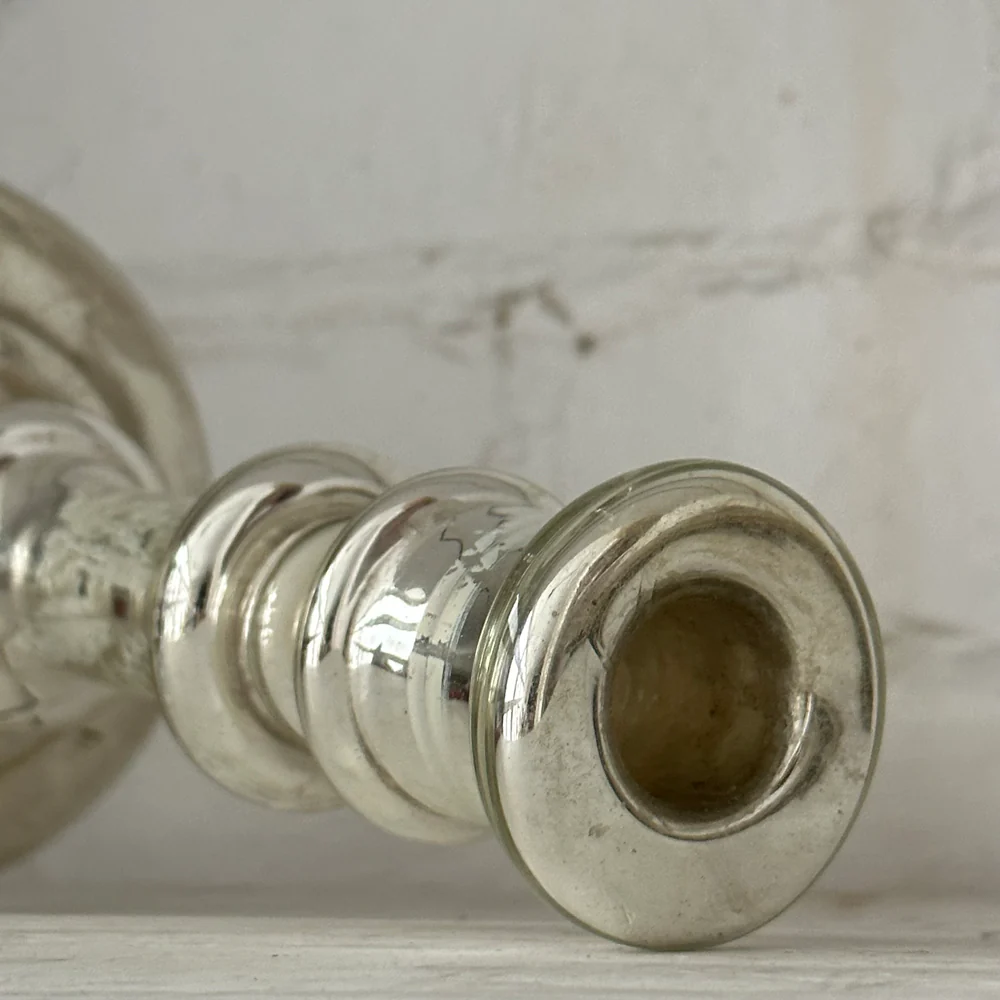 19th-century Mercury Glass Candle Holder (M-11) - Image 3