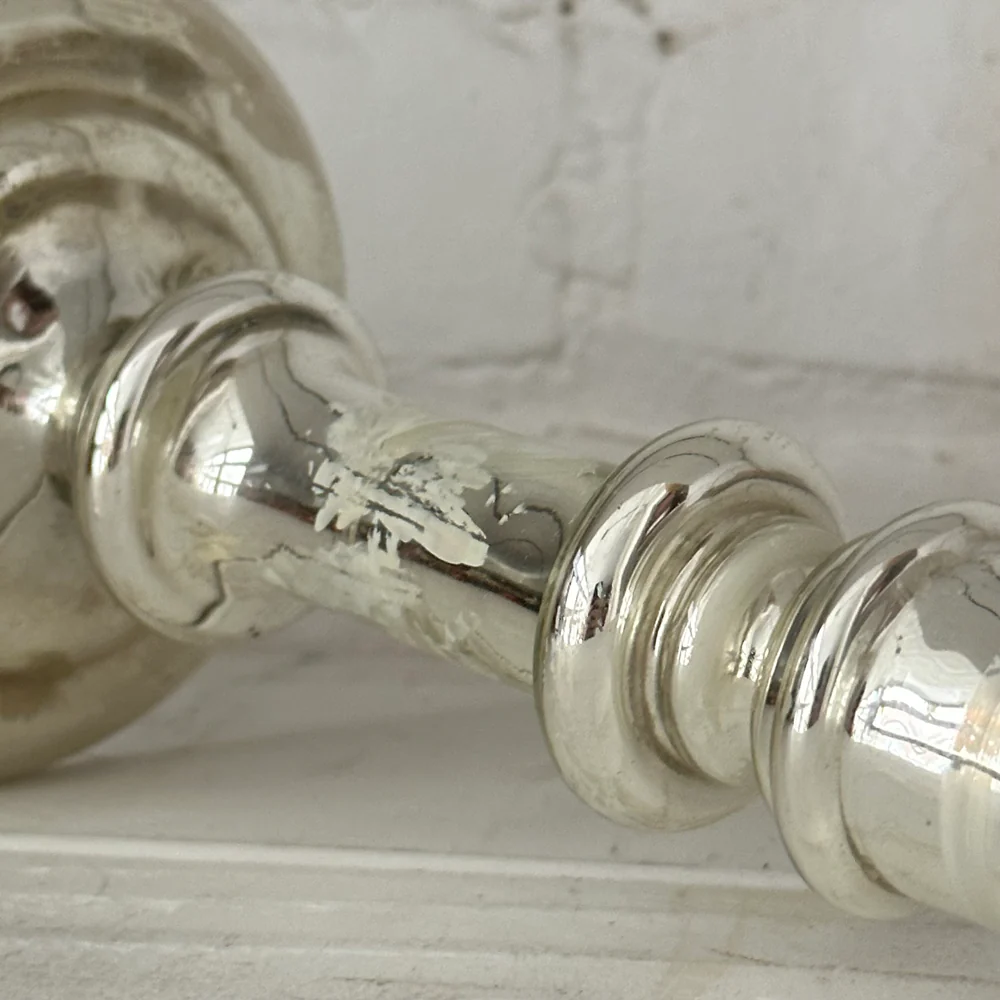 19th-century Mercury Glass Candle Holder (M-11) - Image 4