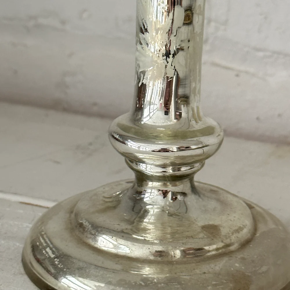 19th-century Mercury Glass Candle Holder (M-11) - Image 5