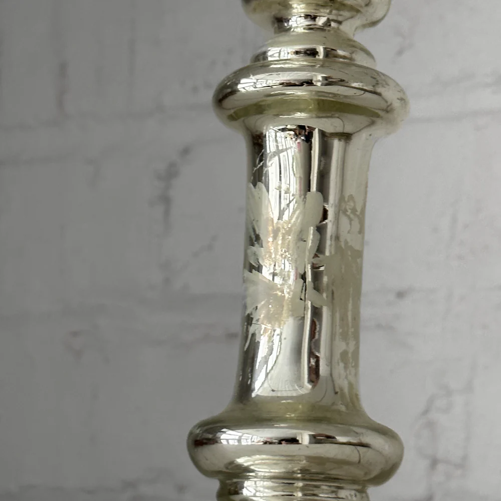 19th-century Mercury Glass Candle Holder (M-11) - Image 6