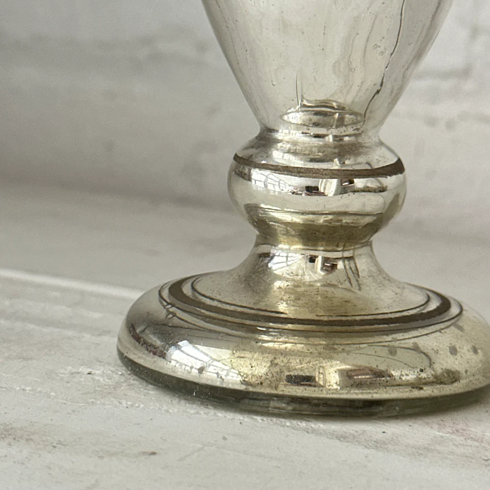 19th-century Mercury Glass Footed Vase (M-16) - Image 4