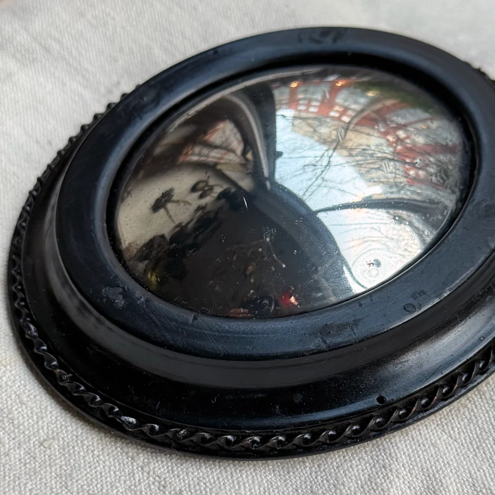 19th-century Small Convex French Mirror #2 - Image 2