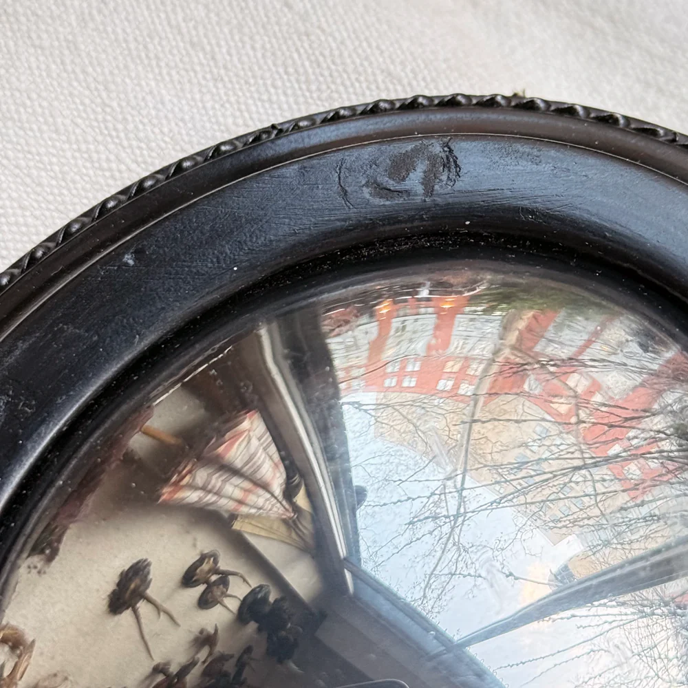 19th-century Small Convex French Mirror #2 - Image 3