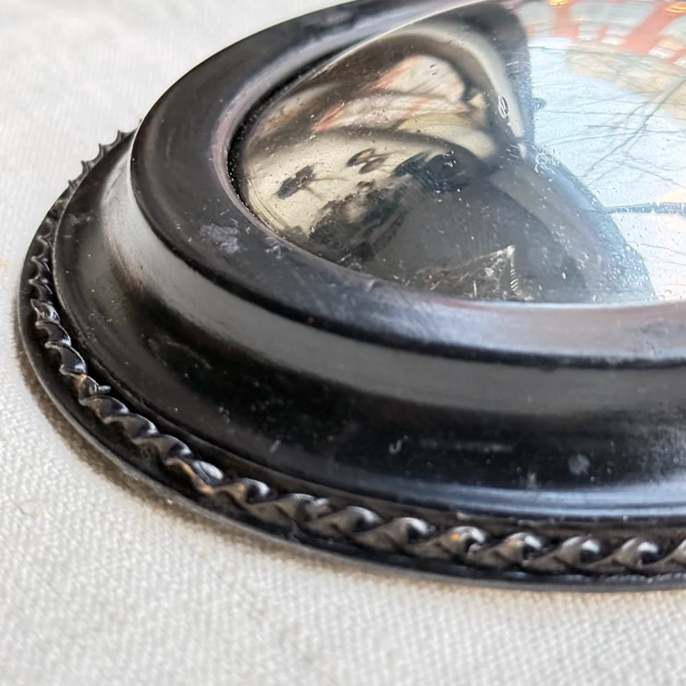 19th-century Small Convex French Mirror #2 - Image 4