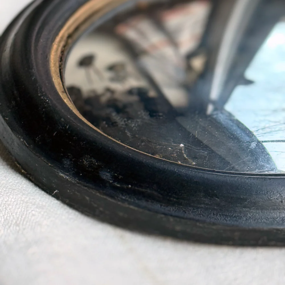 19th-century Small Convex French Mirror #5 - Image 3
