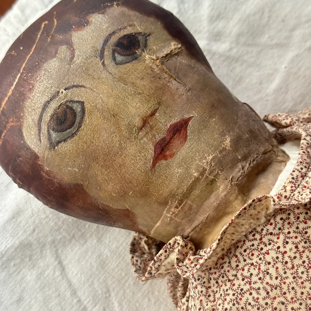 19th-century USA Lady Doll with Painted Face - Image 8