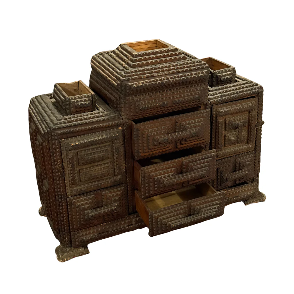 20th-century Tramp Art Cabinet - Image 7