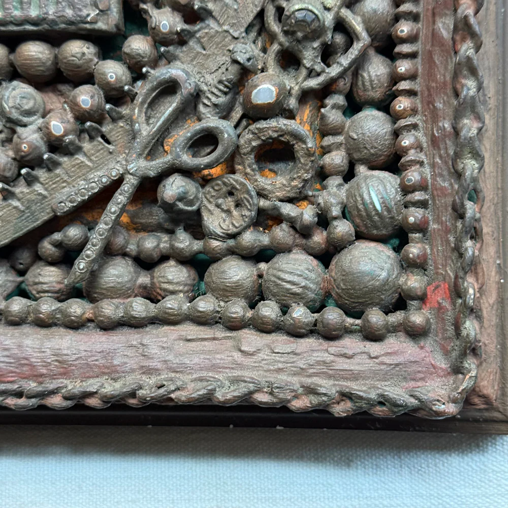 20th-century Tramp Art Folky Mirror - Image 6
