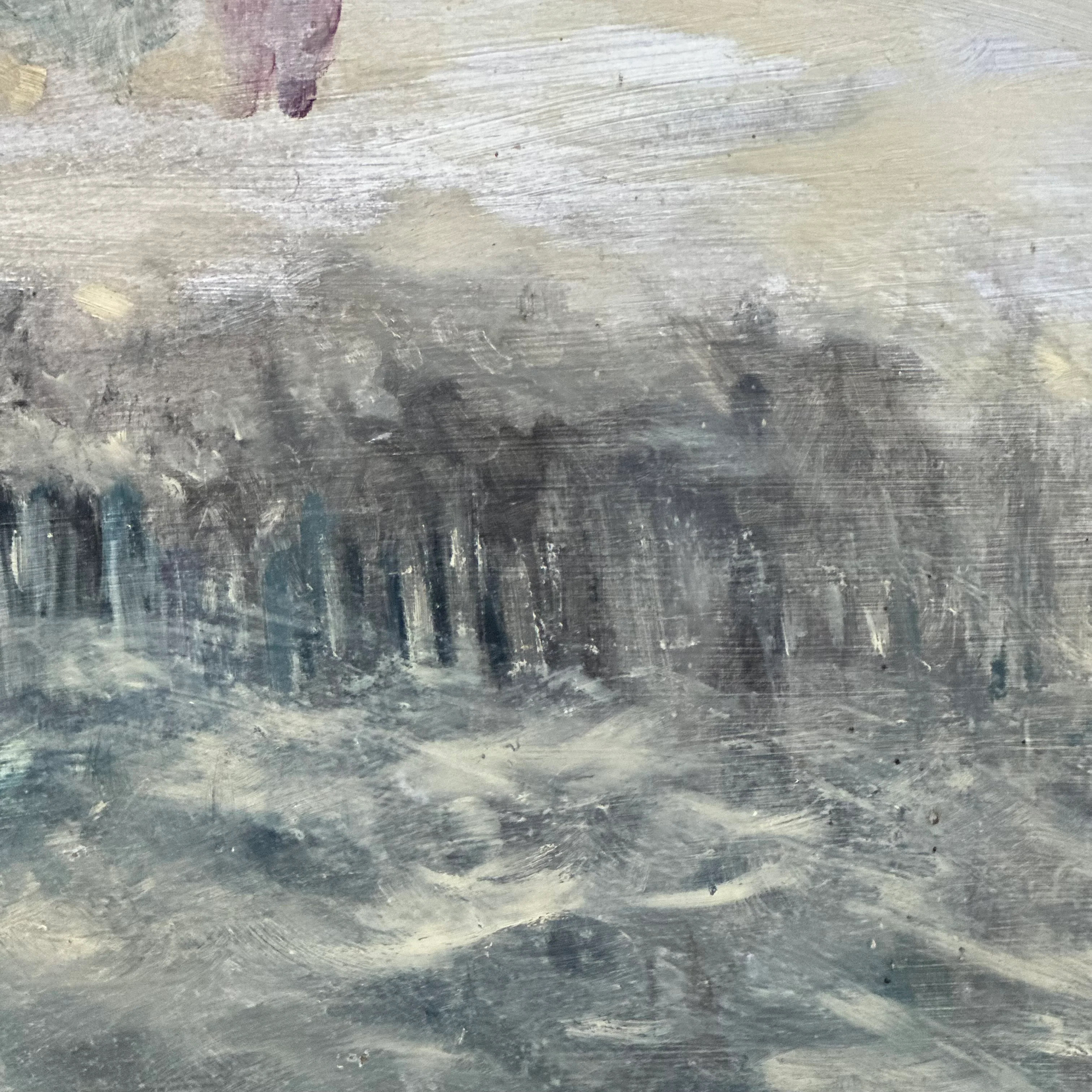 20th-century USA Landscape Painting "Blowing Snow" by Clementine Collum - Image 2