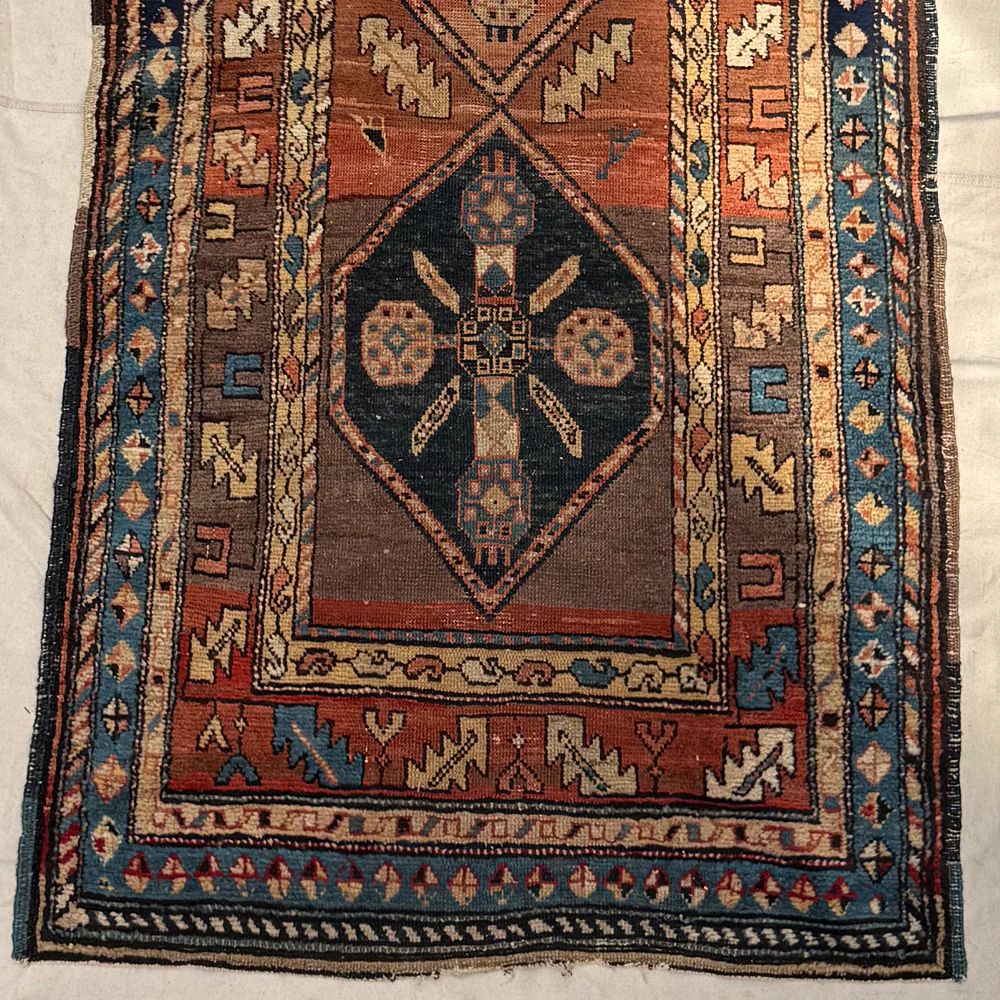 3'5" x 11'11" Antique Caucasian Runner - Image 2