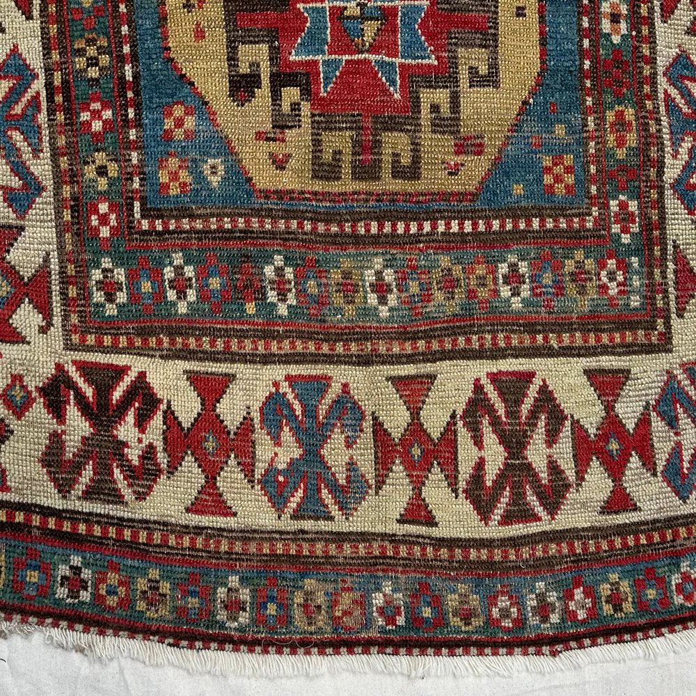 3'9" x 7'2" 20th Century Caucasian Kazak Rug - Image 2