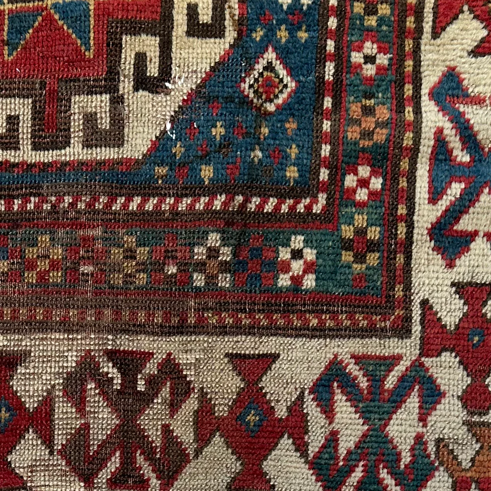 3'9" x 7'2" 20th Century Caucasian Kazak Rug - Image 4