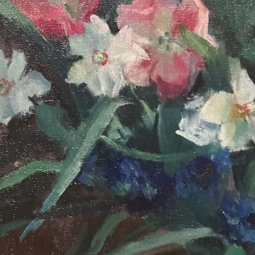 "4th Street New York" Early 20th-Century Floral Painting Framed Oil Painting by Marion Campbell Hawthorne - Image 3
