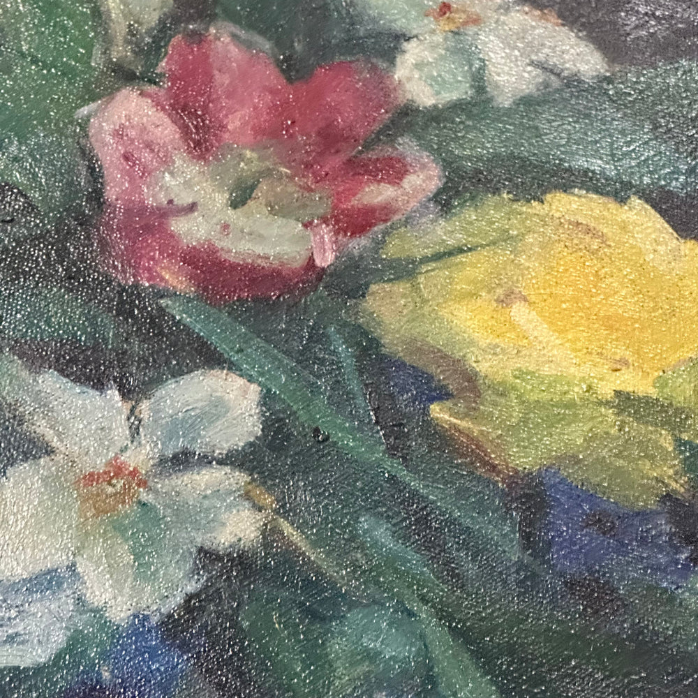 "4th Street New York" Early 20th-Century Floral Painting Framed Oil Painting by Marion Campbell Hawthorne - Image 4