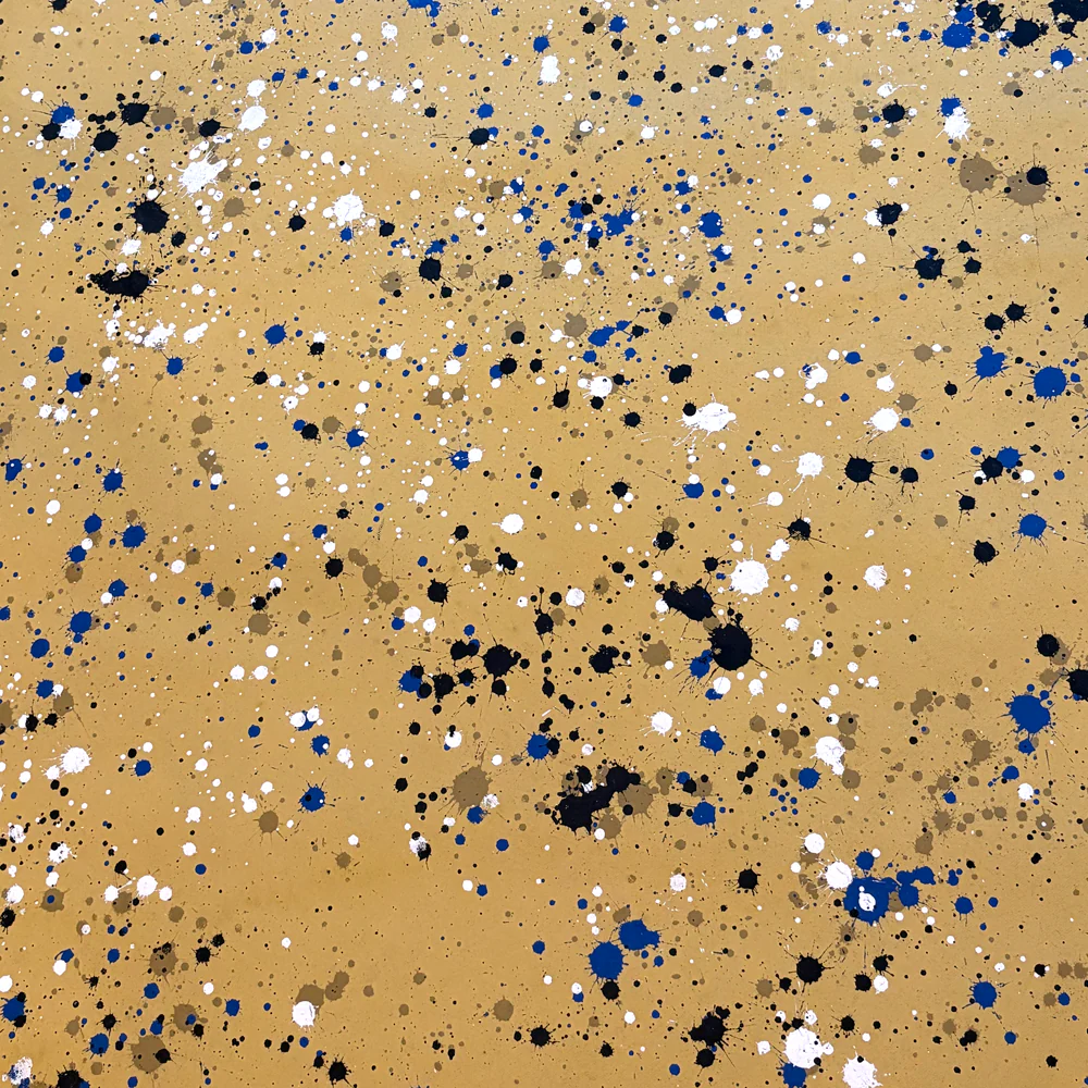 5'7.5" x 4' Black Point Mercantile Splatter Painted Canvas Mat #30 - Image 3