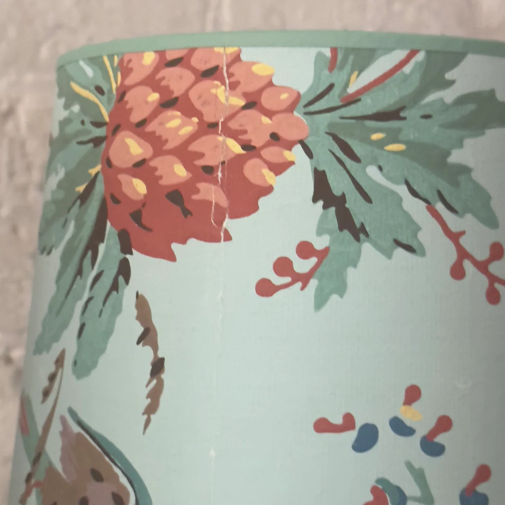 6.5" H Antique French Paper Custom Drum Lampshade Pair #A19 - Image 5