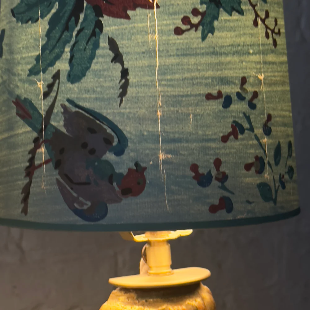 6.5" H Antique French Paper Custom Drum Lampshade Pair #A19 - Image 7