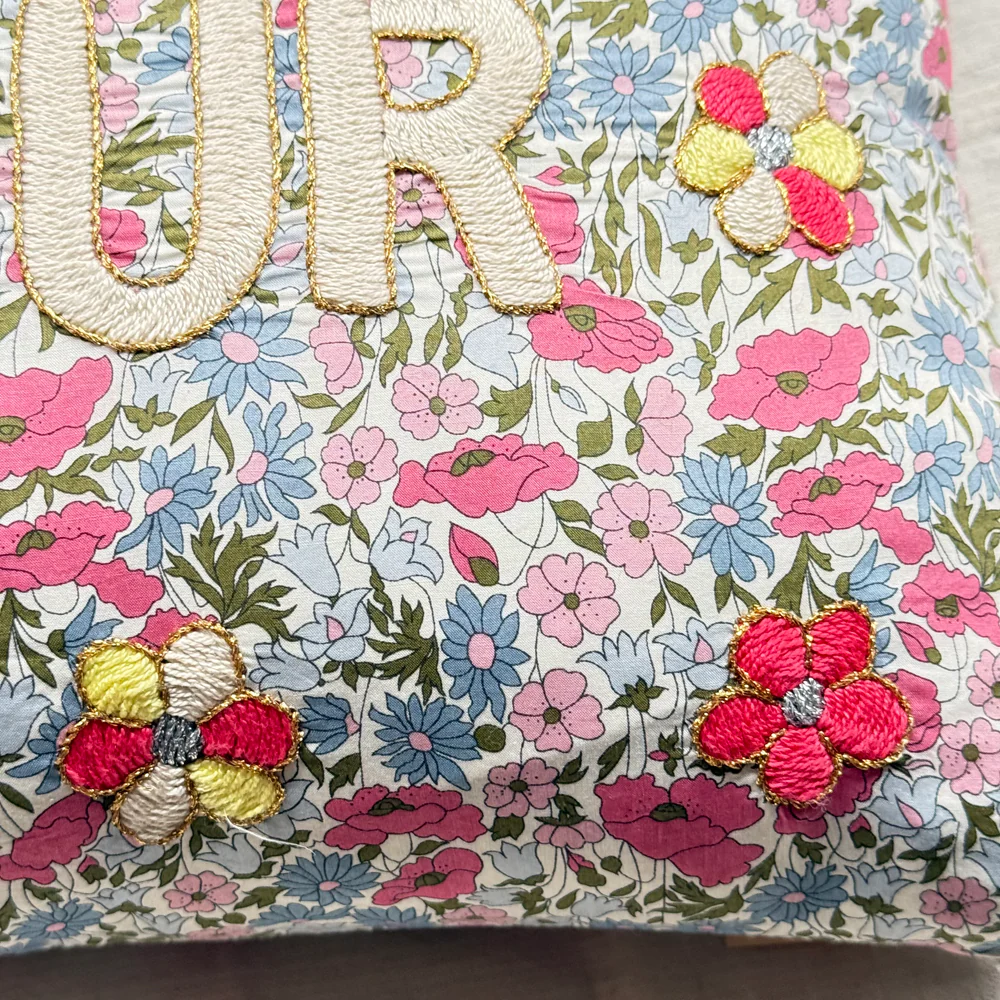"Amour" Embroidered Cushion (26-04) - Image 2
