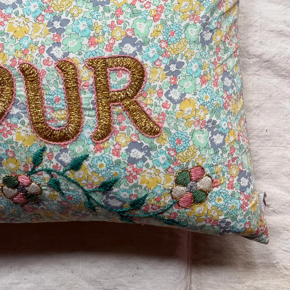 "Amour" Embroidered Cushion (CS 09-01) - Image 3