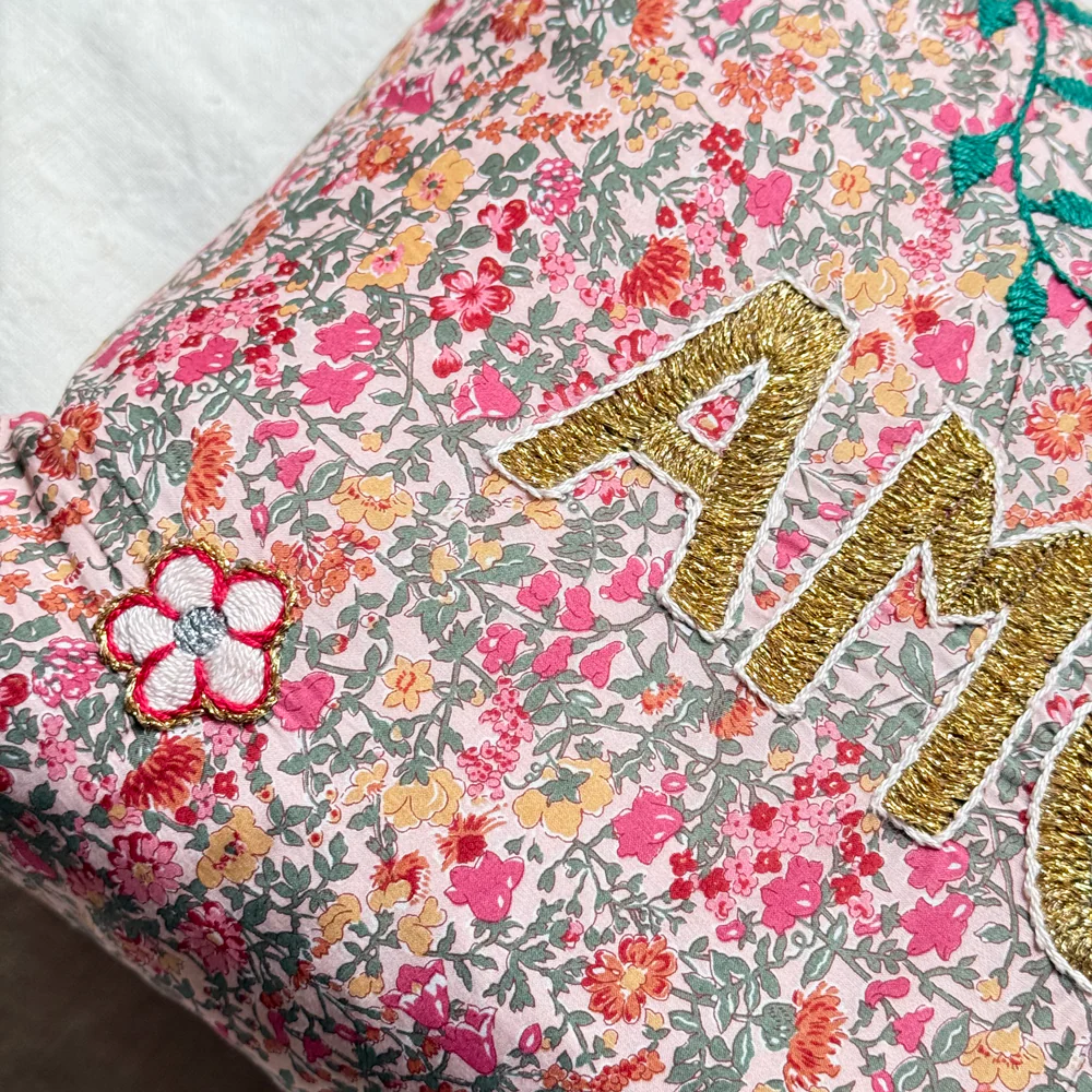 "Amour" Embroidered Cushion (CS 09-10) - Image 2