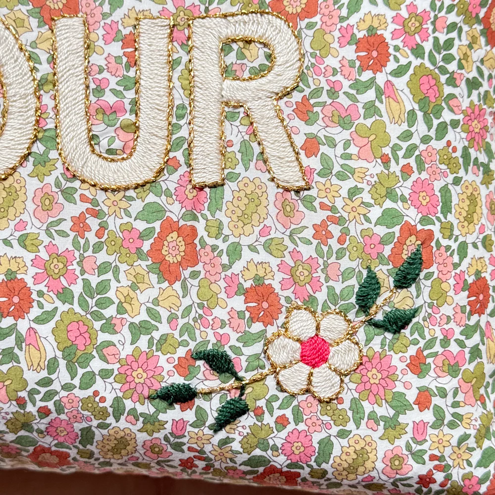 "Amour" Embroidered Cushion (CS 09-12) - Image 3