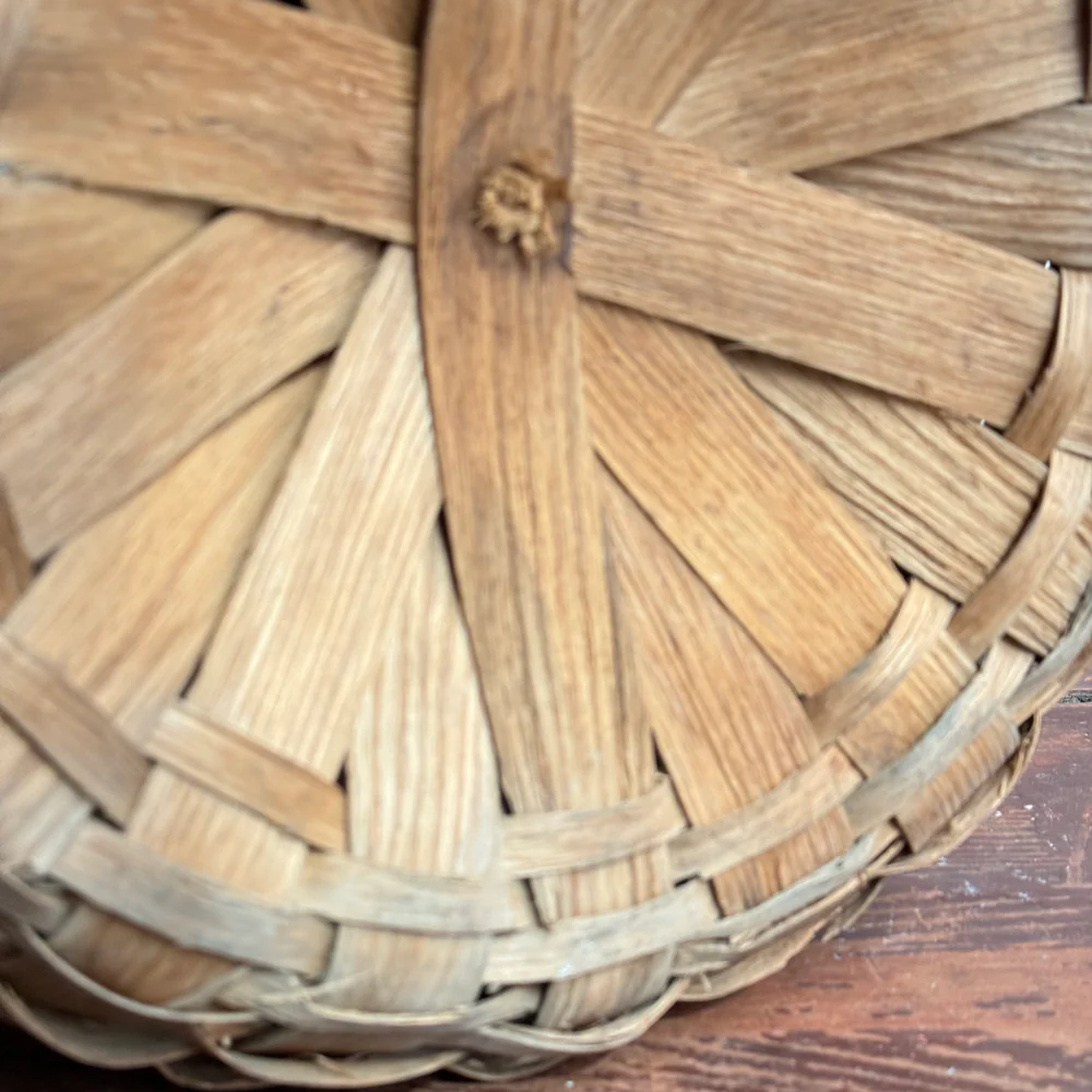 Antique American Hand-Woven Splint Ash Basket - Image 7