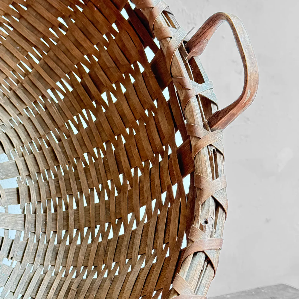 19th-century American Hand-Woven Splint Basket - Image 6