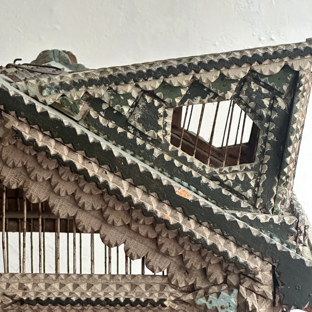 Antique Folk Art Painted Bird House - Image 12