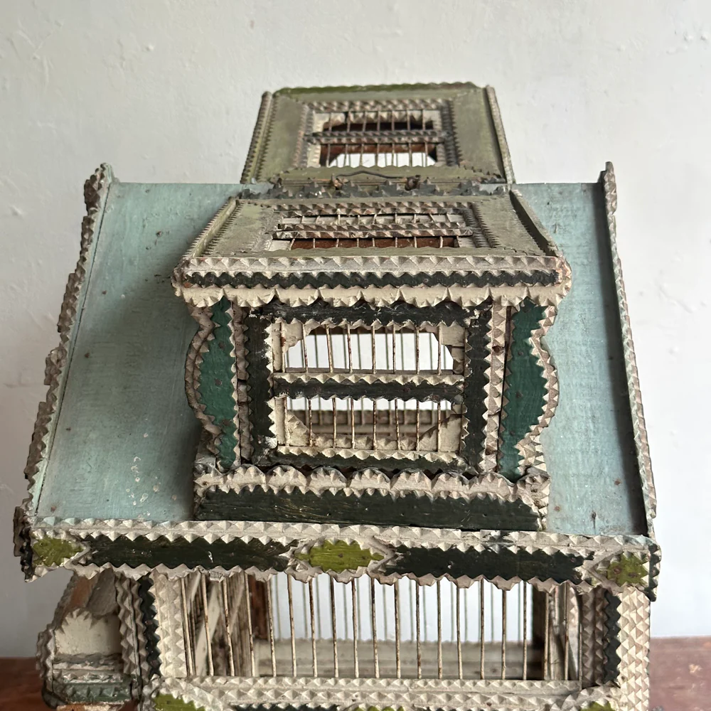 Antique Folk Art Painted Bird House - Image 13