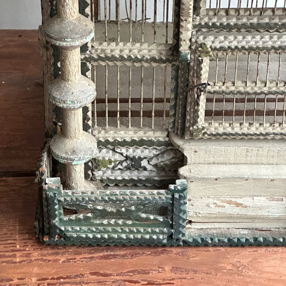 Antique Folk Art Painted Bird House - Image 4