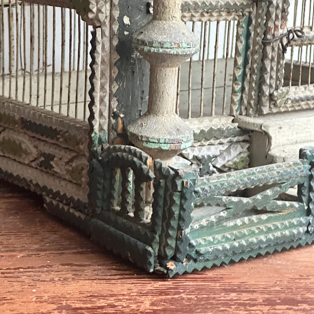 Antique Folk Art Painted Bird House - Image 9