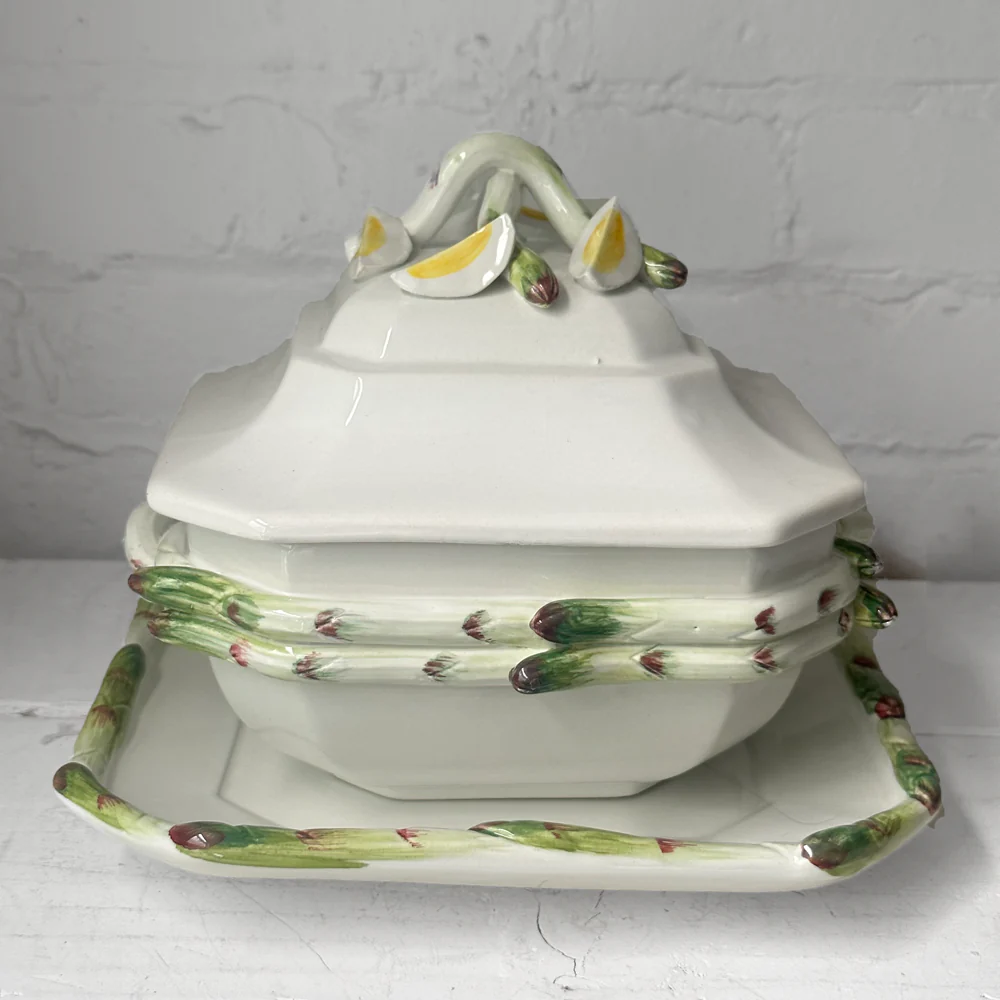 Antique Italian Asparagus Tureen Set - Image 2