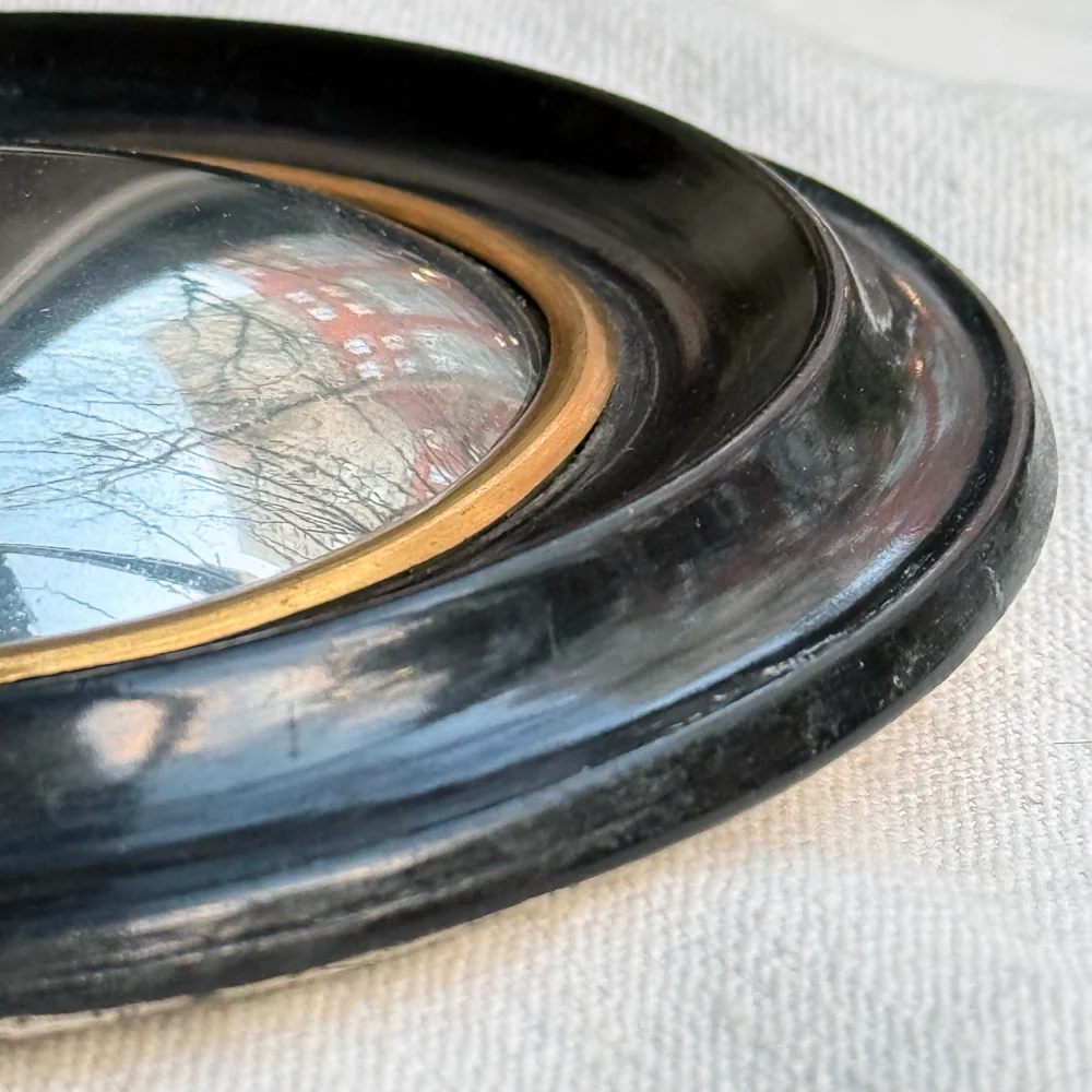 19th-century Small Convex French Mirror #1 - Image 3