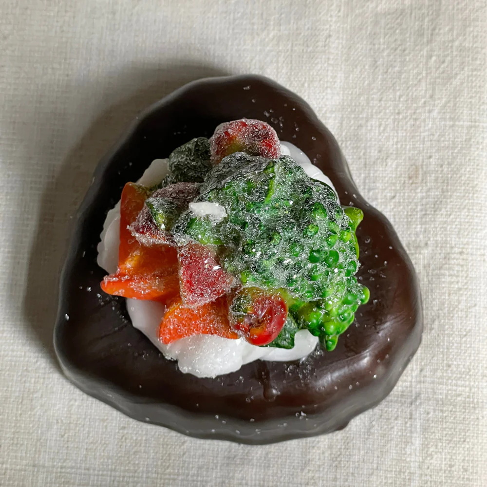 Biscotto Chocolate Heart Cake with Fruit Candle - Image 2