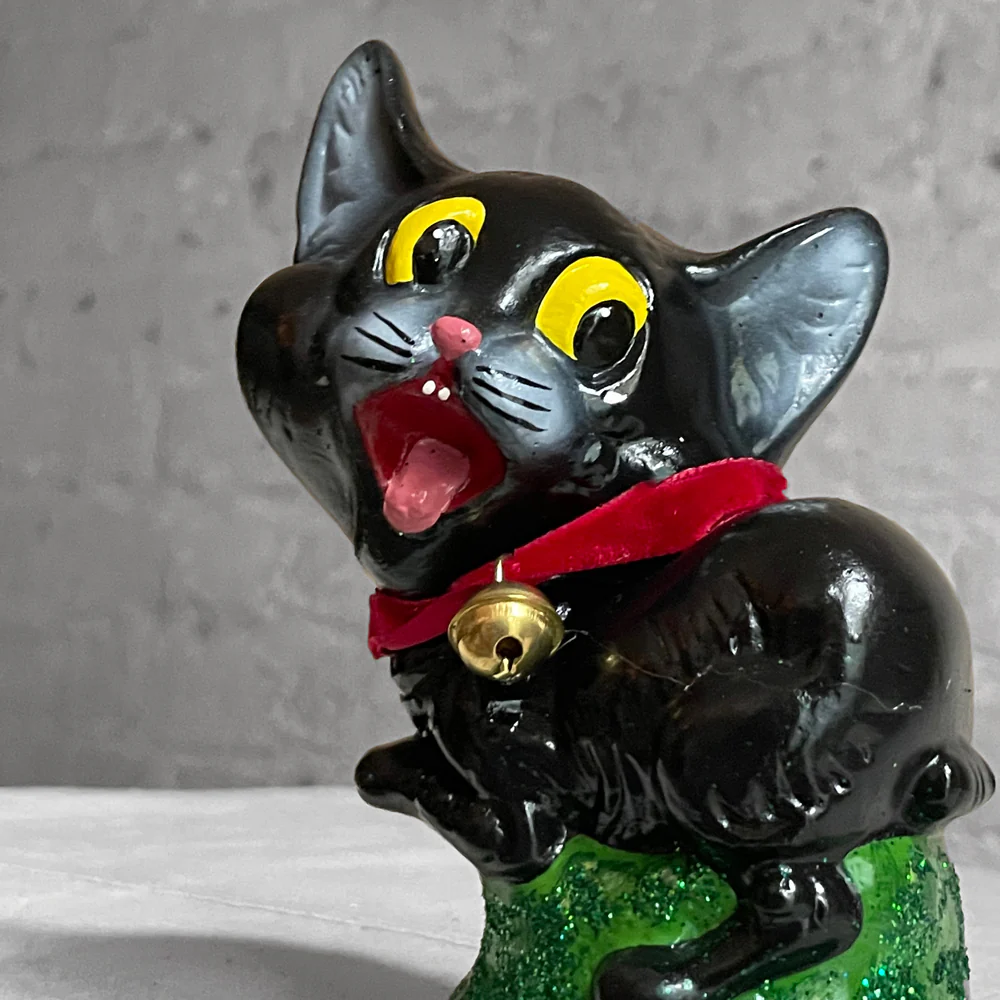 Running Black Cat with Bell - Image 3