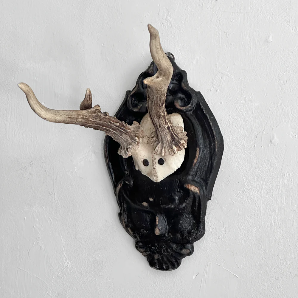 Black Forest Antlers on Carved Plaque (#555) - Image 2