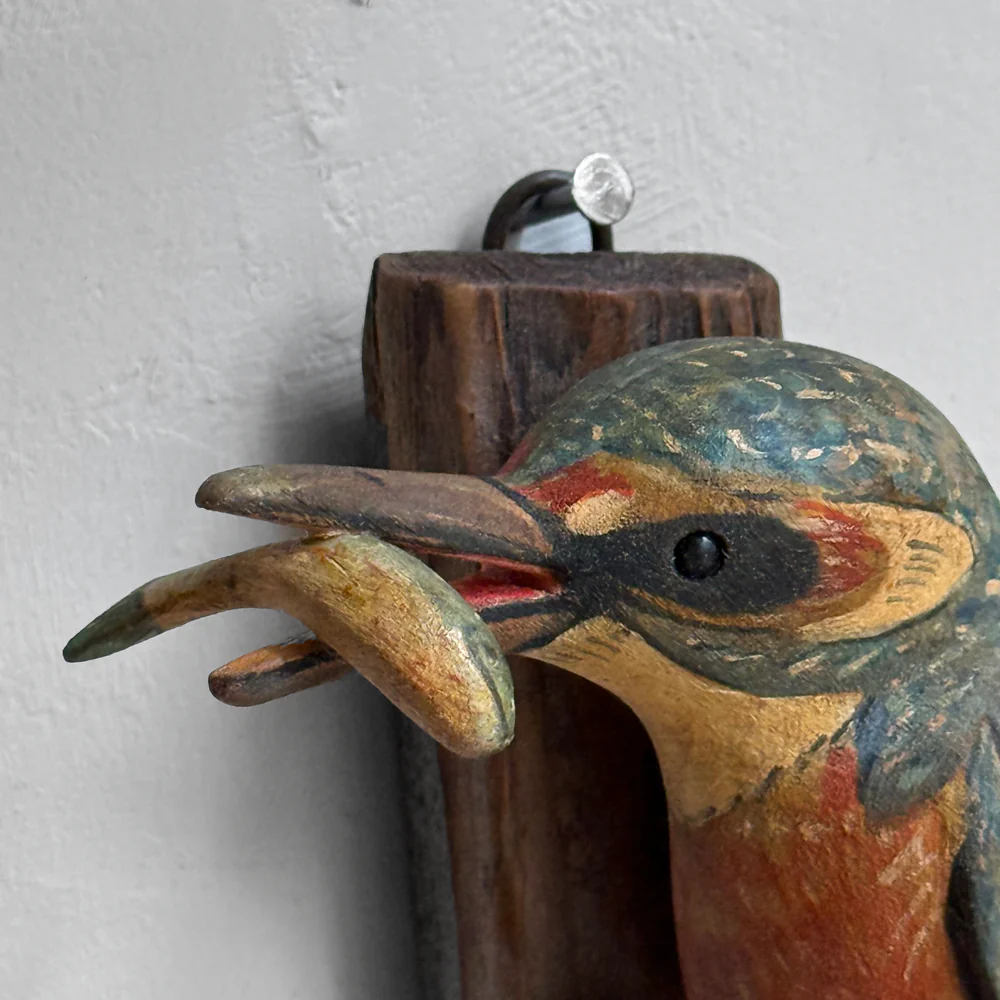 Black Forest Carved Bird with Fish (#12-12) - Image 2