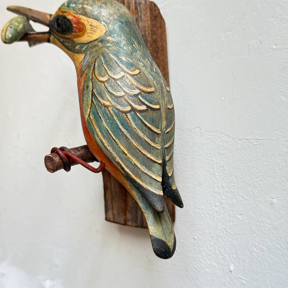 Black Forest Carved Bird with Fish (#12-12) - Image 3