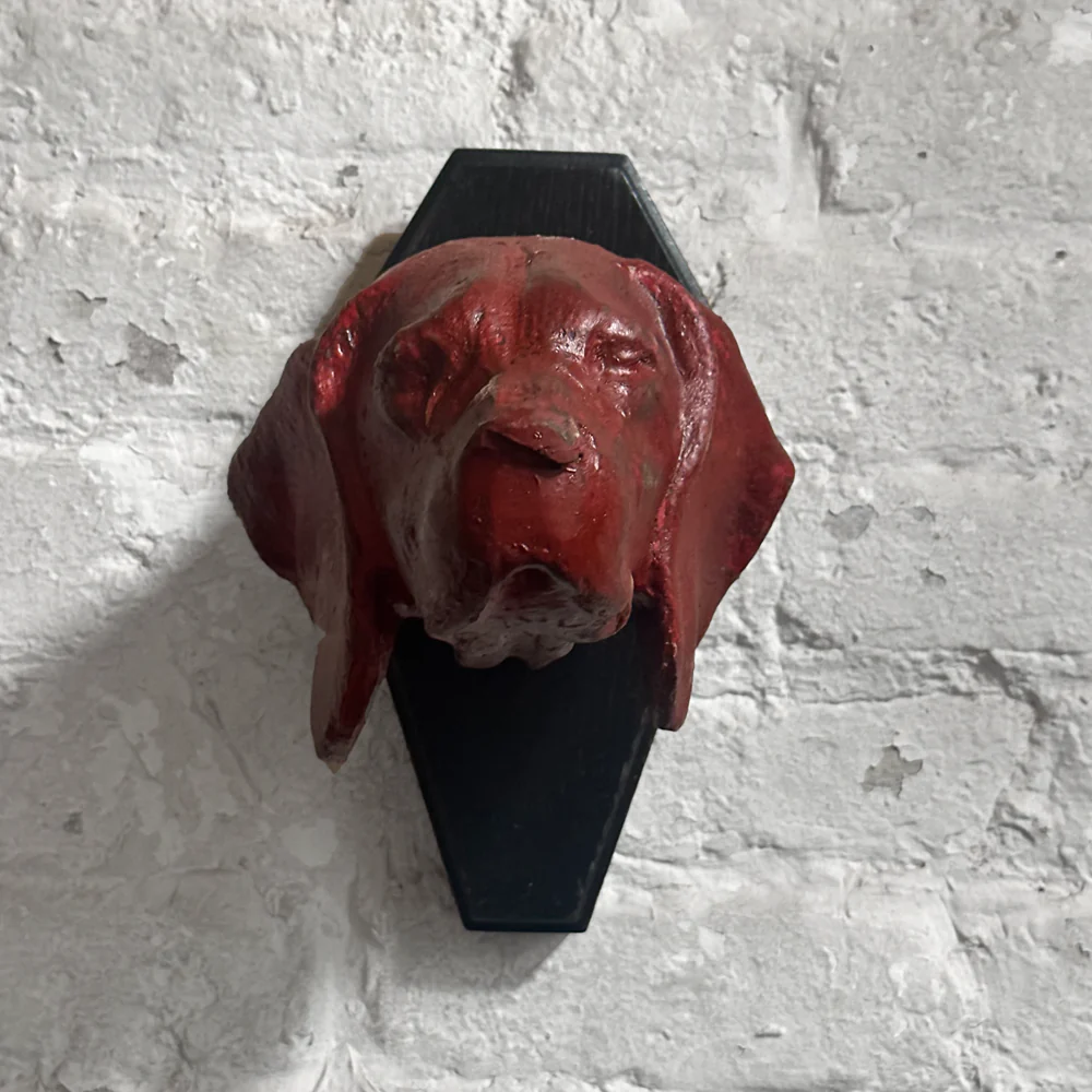 Black Forest Carved Red Dog Head (D51) - Image 2
