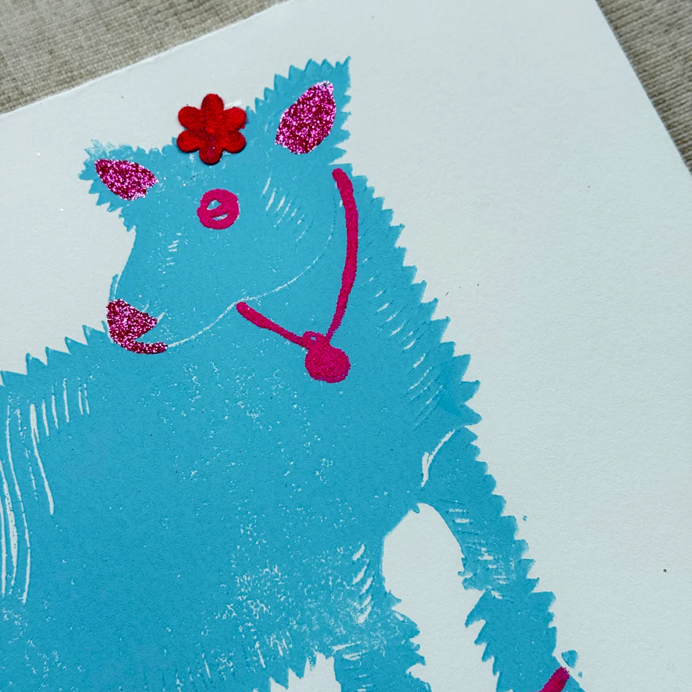 Block Printed Lambie Olga Folded Card - Image 2