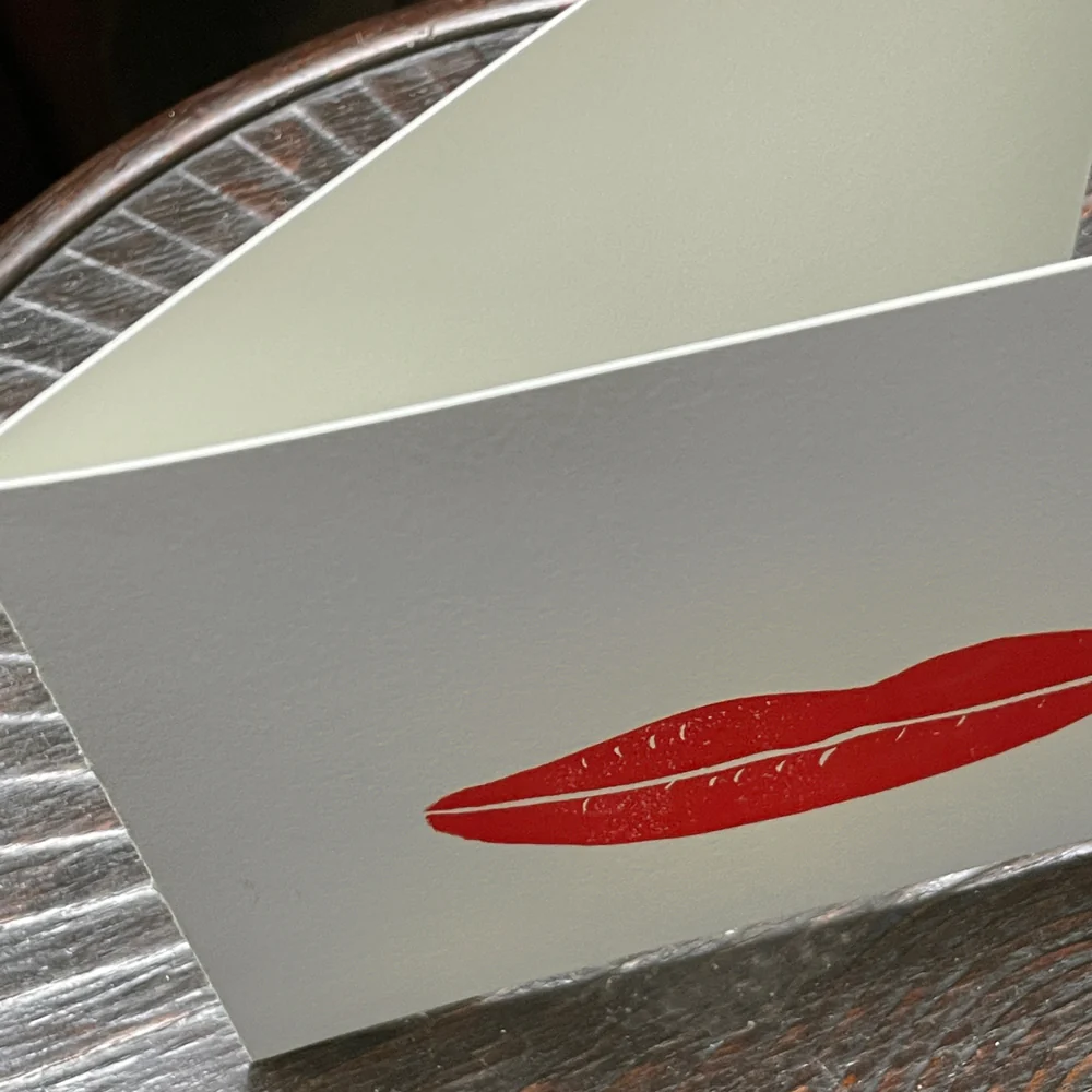 Block Printed Large Lips Folded Card - Image 3