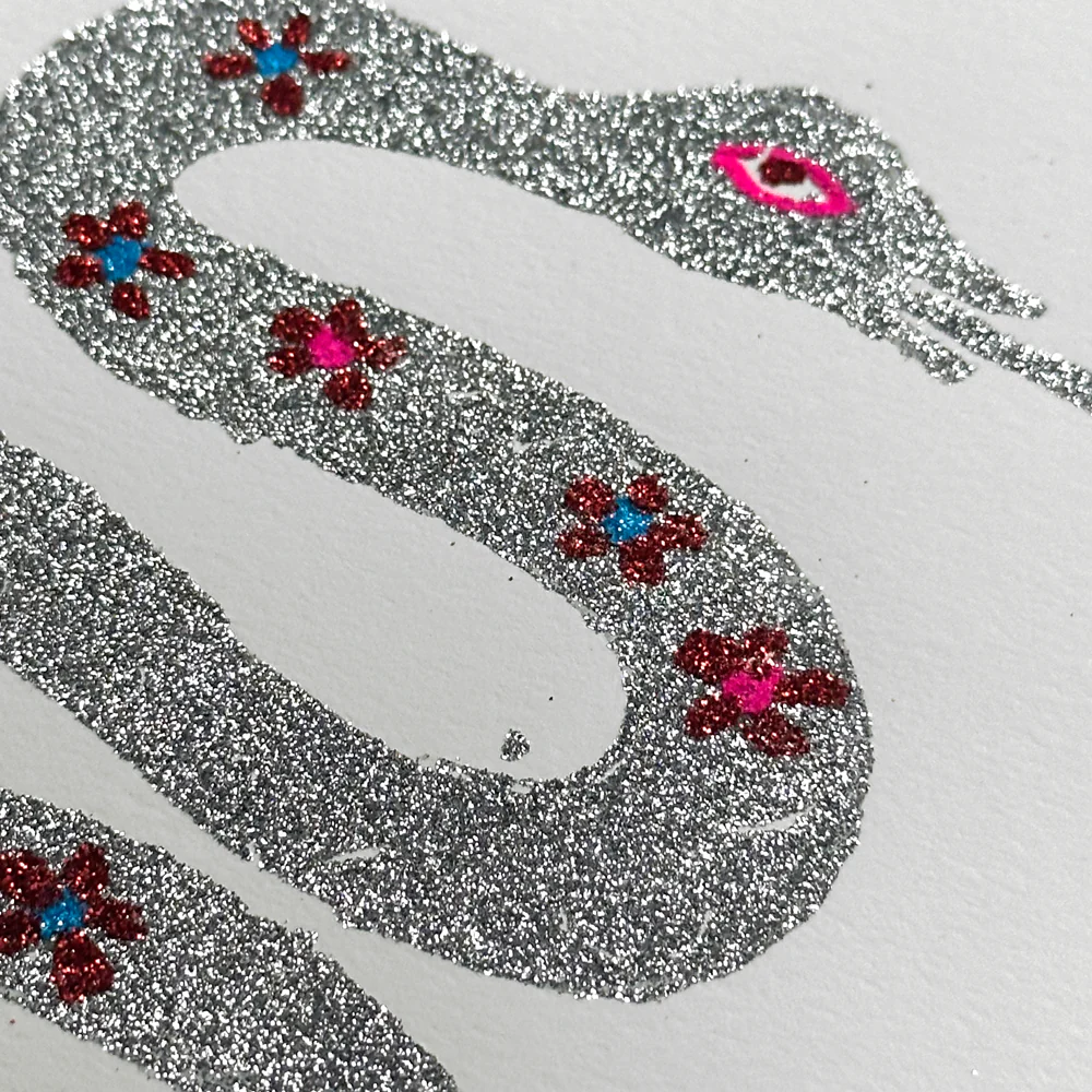 Block Printed Snake Folded Card - Image 2