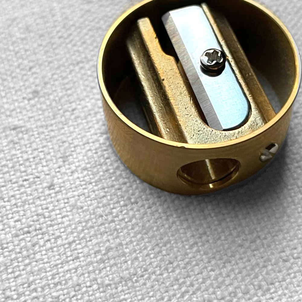 Dux Brass Round Pencil Sharpener - Image 2