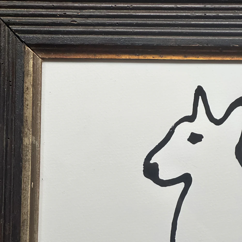"Bull Terrier" in a 19th Century Antique Frame - Image 2