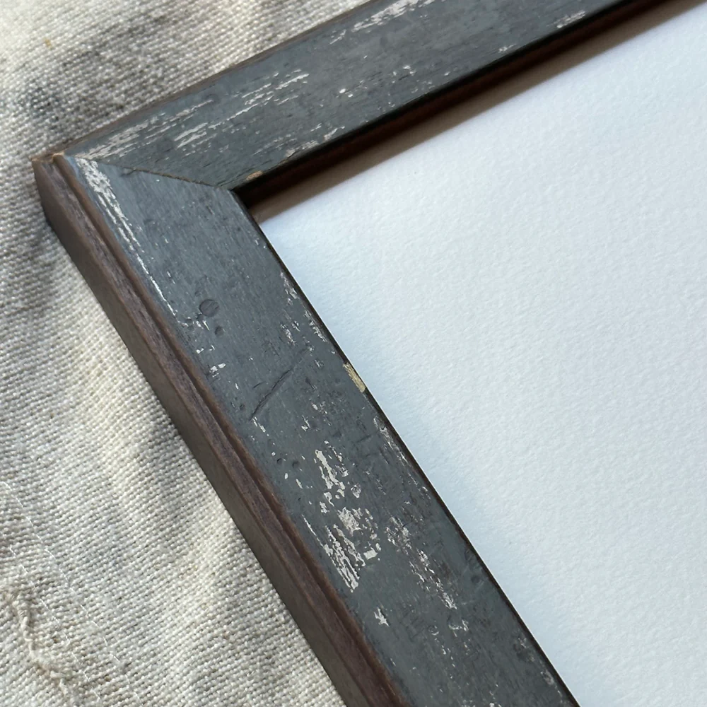 "Bunny 2" in an Hand Painted Custom Grey Frame - Image 3
