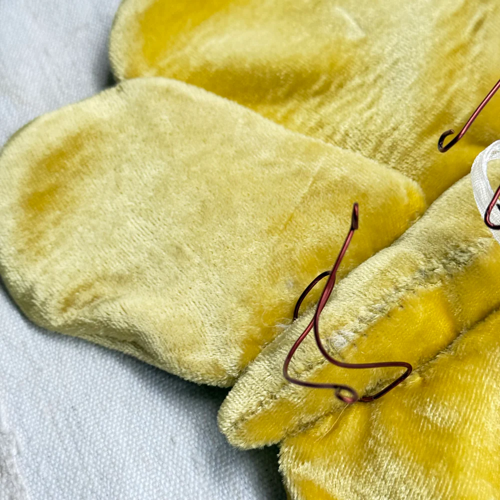 Butterfly Silk Velvet Embroidered Butterfly in Citrine - Image 5
